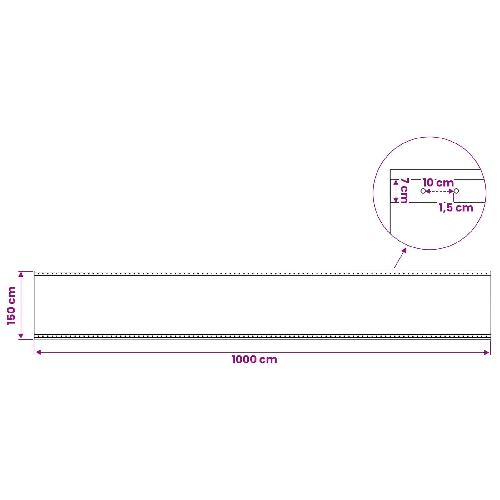 Τεντόπανα με Θηλιές Πράσινο 1,5 x 10 μ 260 γρ PE - Pakobazaar