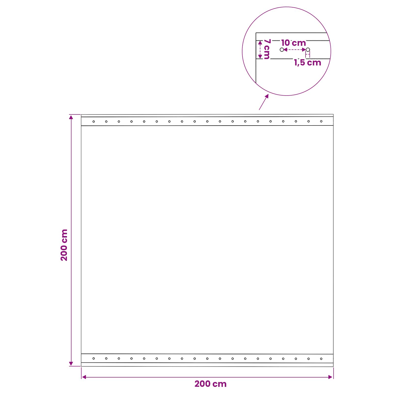 Τεντόπανα με Θηλιές Πράσινο 2 x 2 μ 260 γρ PE - Pakobazaar
