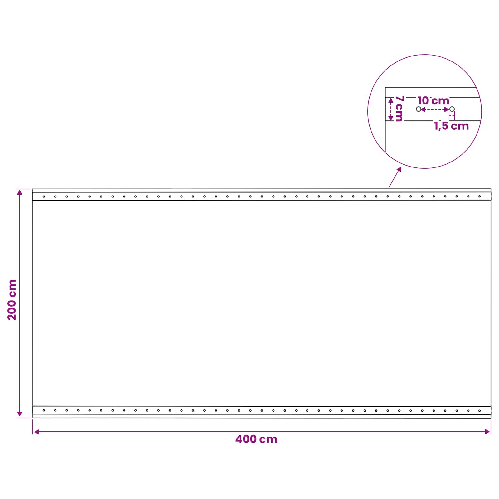 Τεντόπανα με Θηλιές Πράσινο 2 x 4 μ 260 γρ PE - Pakobazaar