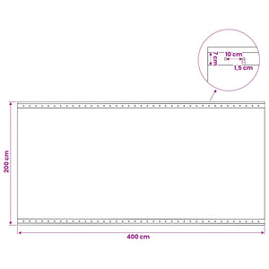 Τεντόπανα με Θηλιές Πράσινο 2 x 4 μ 260 γρ PE - Pakobazaar