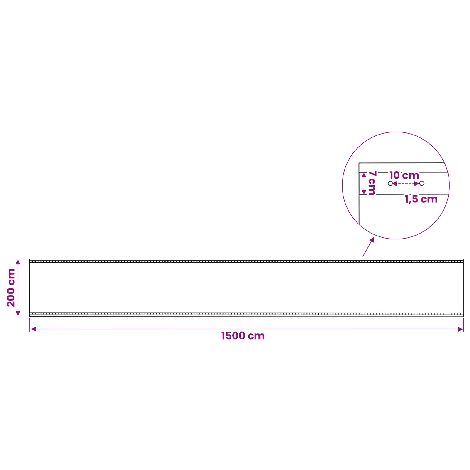 Τεντόπανα με Θηλιές Πράσινο 2 x 15 μ 260 γρ PE - Pakobazaar