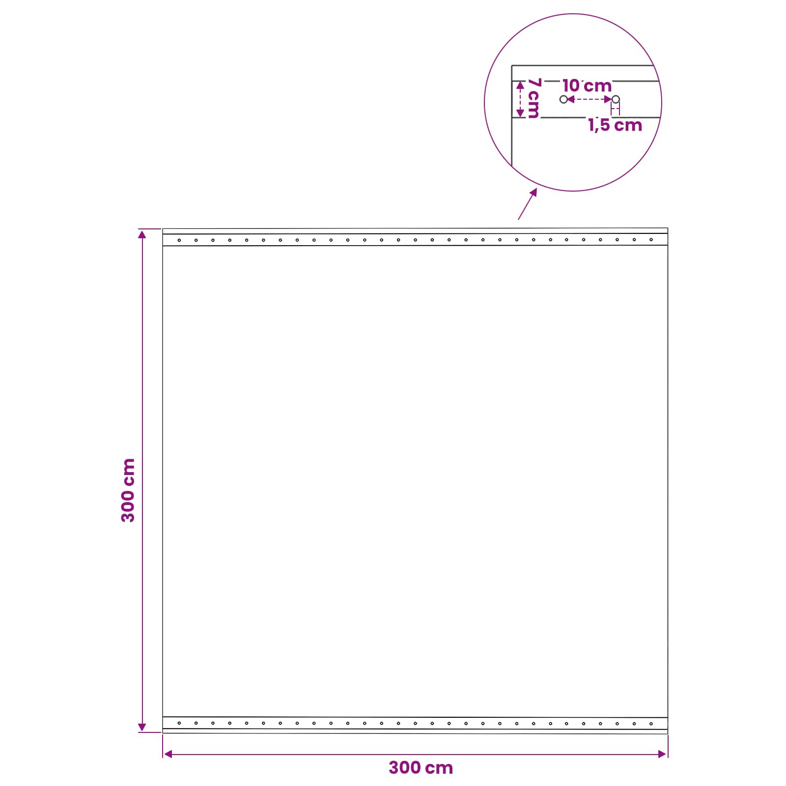 Τεντόπανα με Θηλιές Πράσινο 3 x 3 μ 260 γρ PE - Pakobazaar