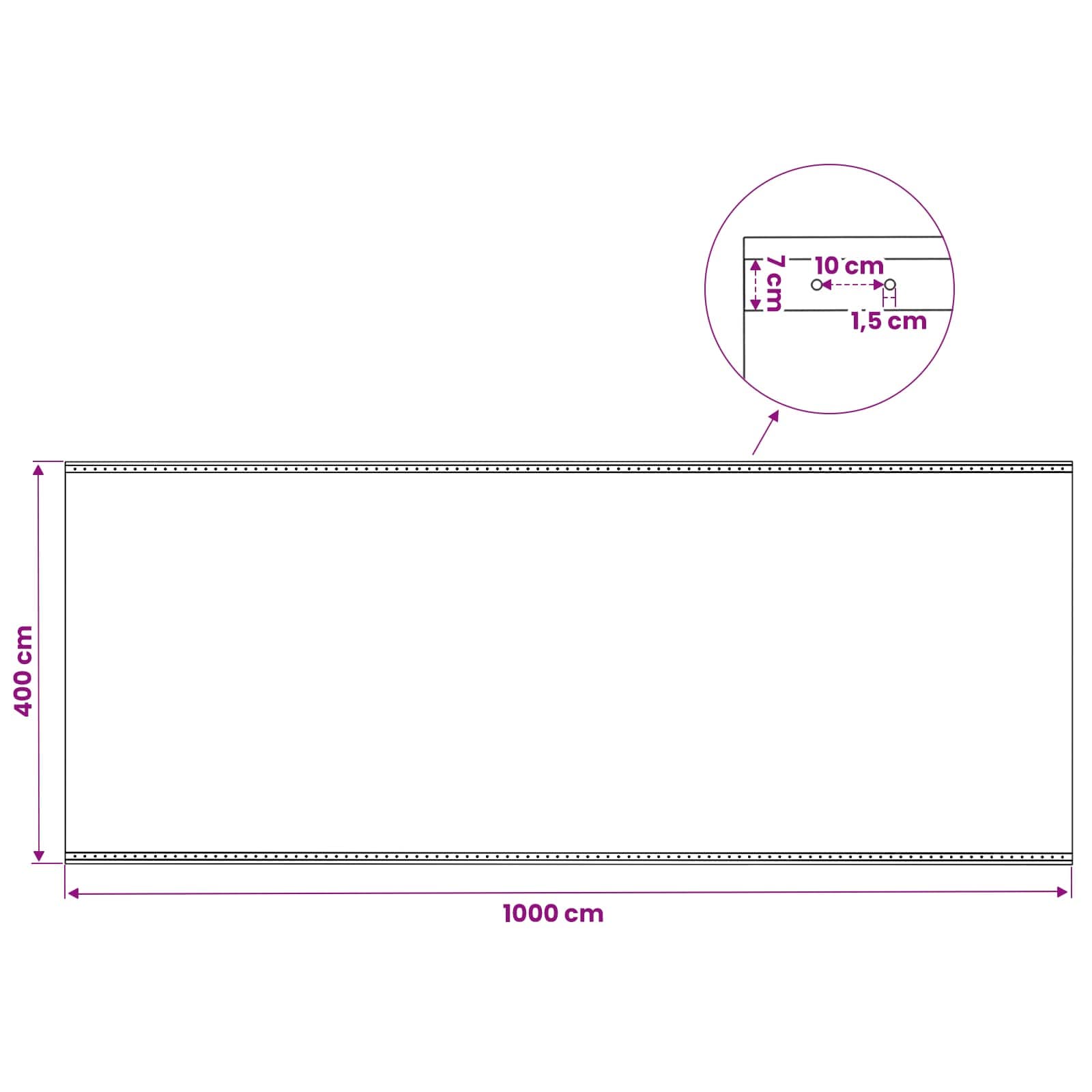 Τεντόπανα με Θηλιές Πράσινο 4 x 10 μ 260 γρ PE