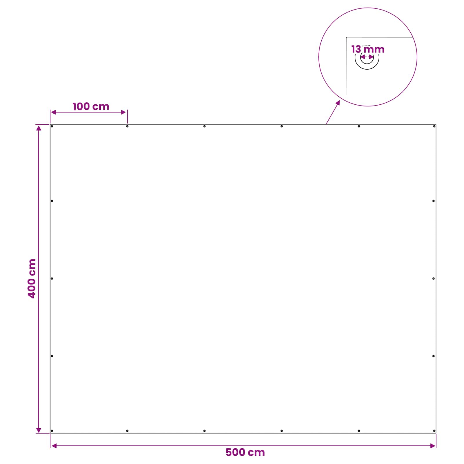Τεντόπανα με Θηλιές Ανοιχτό γκρι 4 x 5 μ 180 gsm PE