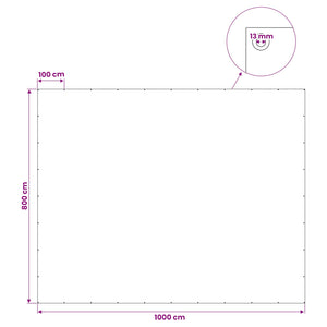 Τεντόπανα με Θηλιές Ανοιχτό γκρι 8 x 10 μ 180 gsm PE - Pakobazaar