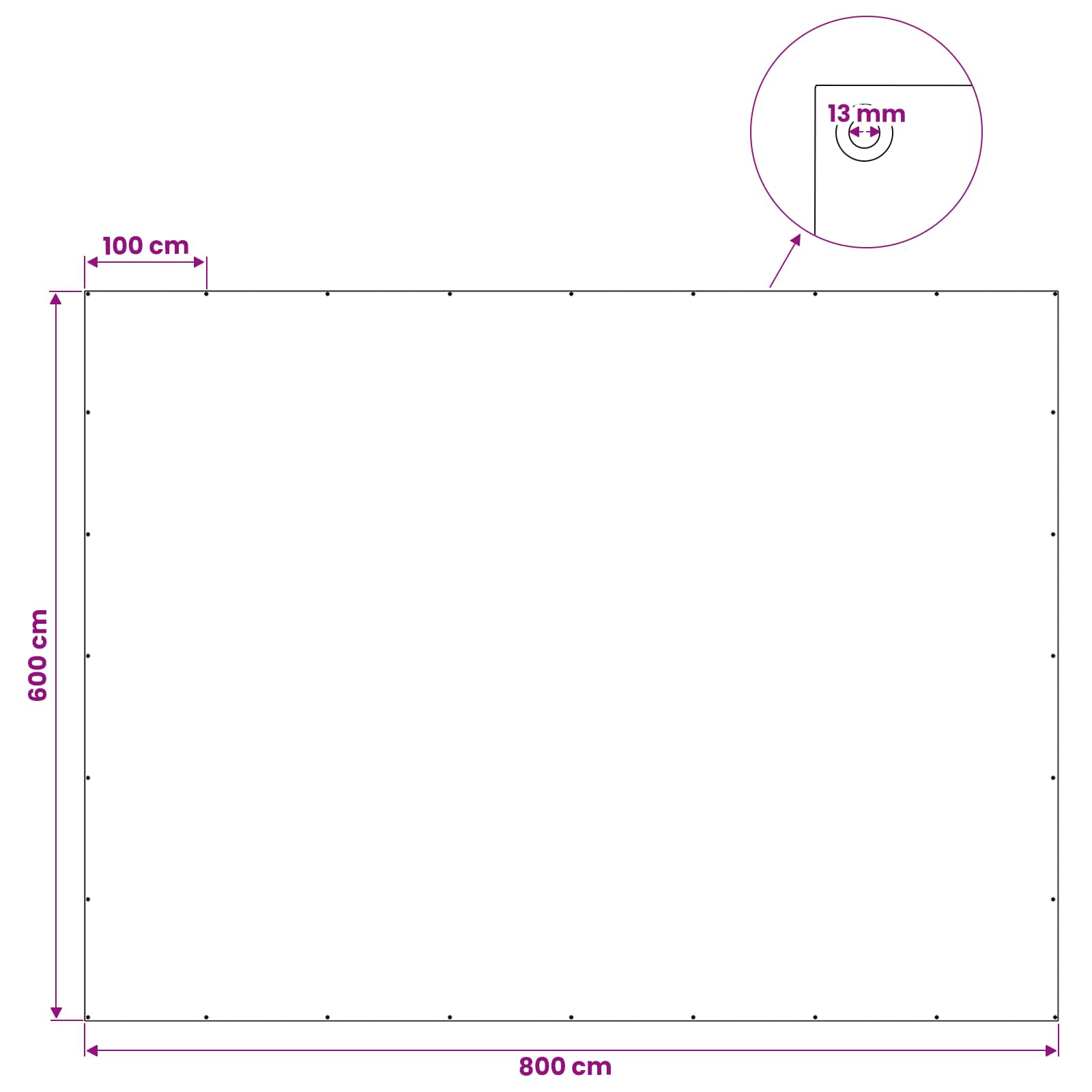 Τεντόπανα με Θηλιές Πράσινο 6 x 8 μ 180 gsm PE - Pakobazaar