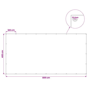 Τεντόπανα με Θηλιές Λευκό 4 x 8 μ 90 gsm PE - Pakobazaar