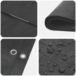 Τεντόπανα με Θηλιές Ανθρακί Γκρι 4 x 4 μ 90 γρ PE - Pakobazaar