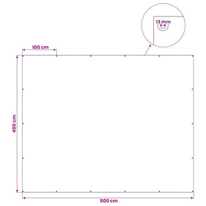 Τεντόπανα με Θηλιές Ανθρακί Γκρι 4 x 5 μ 90 gsm PE - Pakobazaar