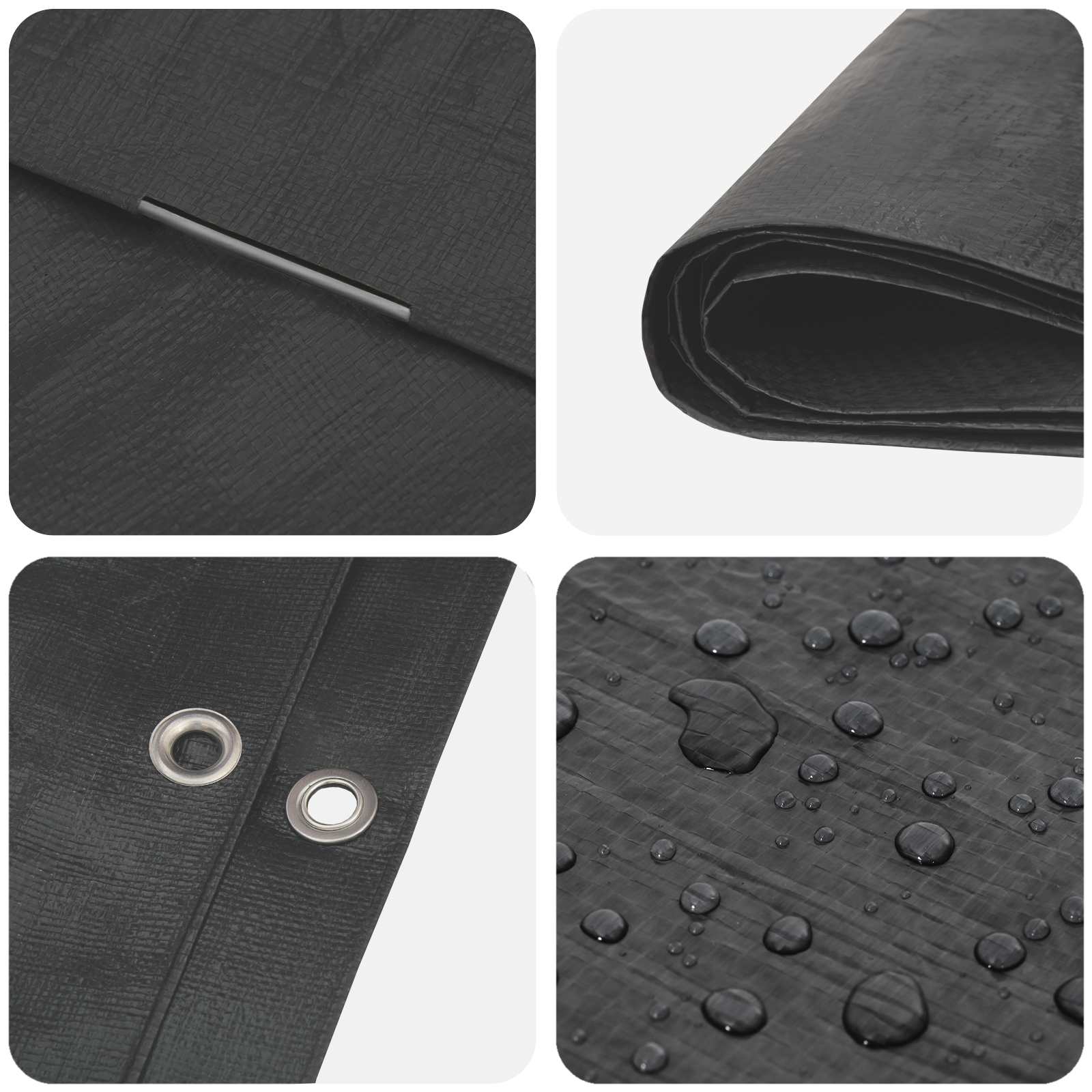 Τεντόπανα με Θηλιές Ανθρακί Γκρι 8 x 12 μ 90 gsm PE - Pakobazaar
