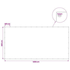Τεντόπανα με Θηλιές Ανθρακί Γκρι 6 x 12 μ 180 gsm PE - Pakobazaar