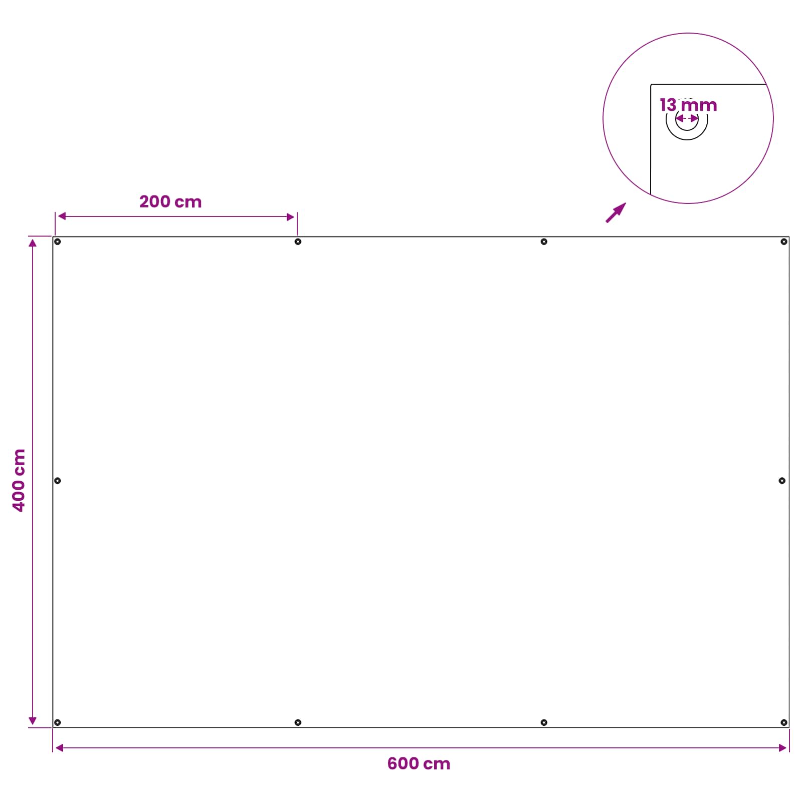 Τεντόπανα με Θηλιές Μπλε 4 x 6 μ 90 gsm PE - Pakobazaar