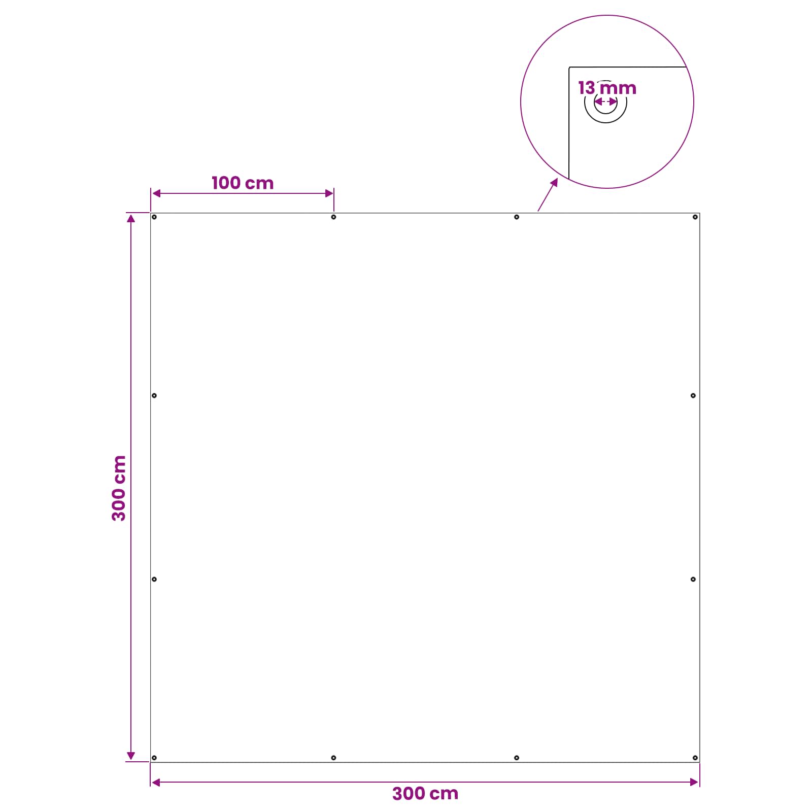 Τεντόπανα με Θηλιές Μπλε 3 x 3 μ 180 gsm PE - Pakobazaar