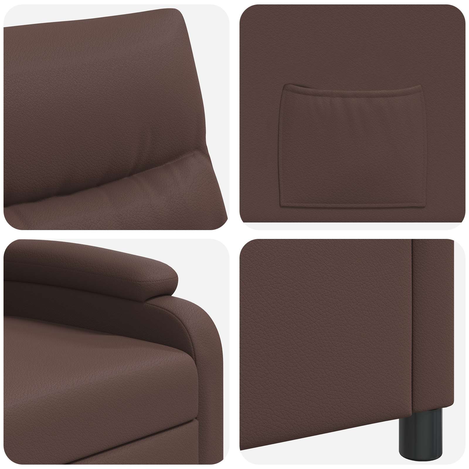 Αναπαυτική Καρέκλα Καφέ Τεχνητό Δέρμα