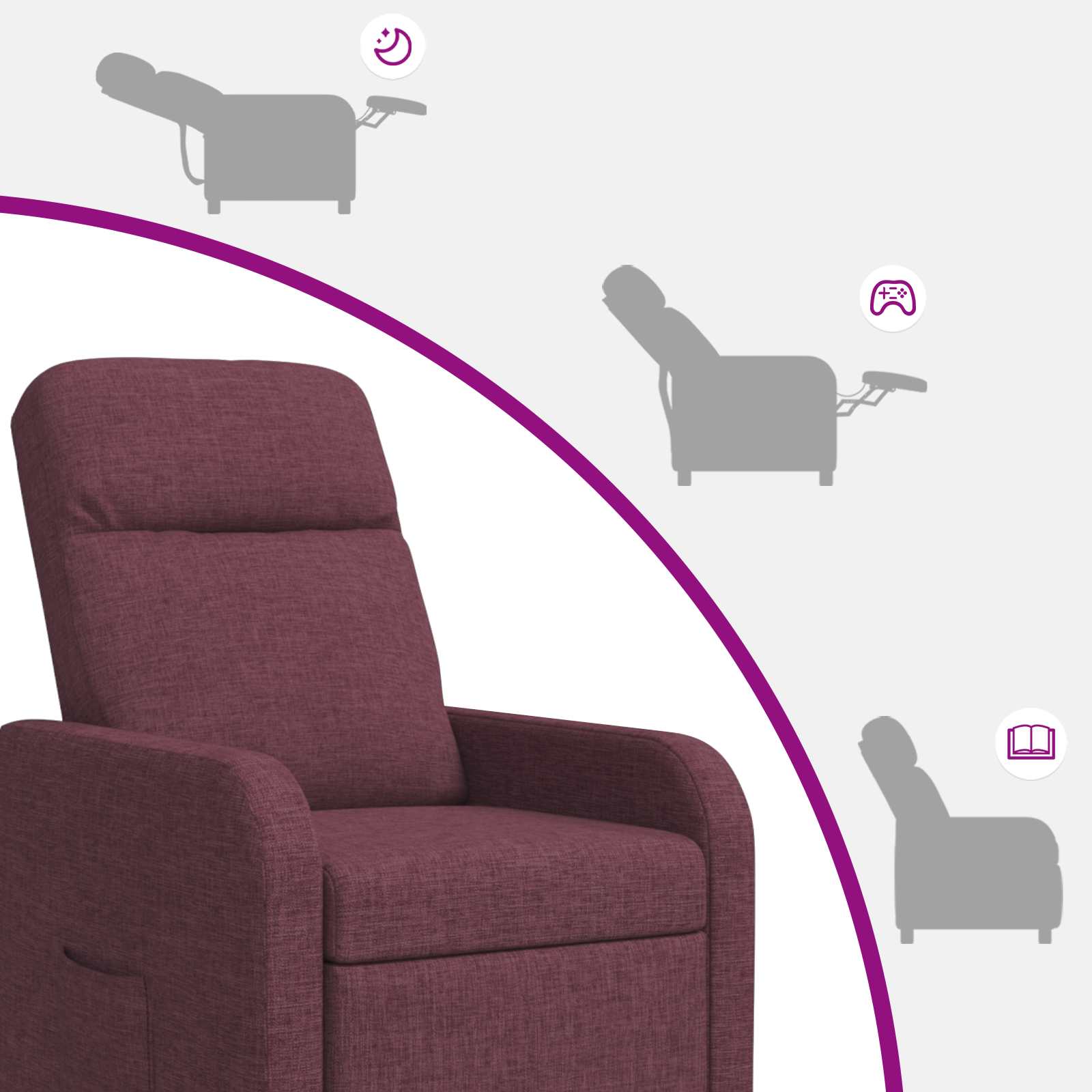 Κάθισμα μασάζ Μοβ Ύφασμα