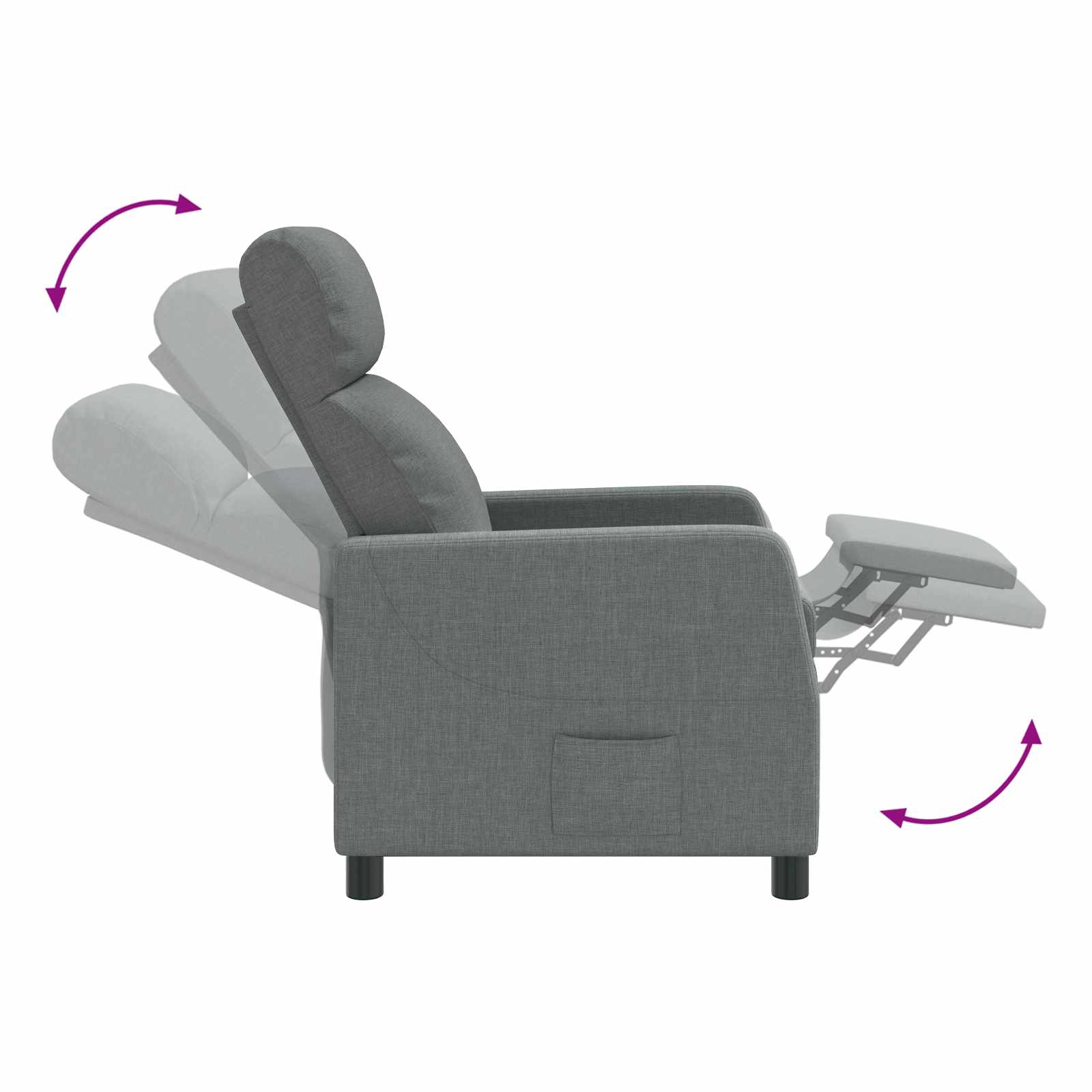 Κάθισμα μασάζ Σκούρο Γκρι Ύφασμα - Pakobazaar