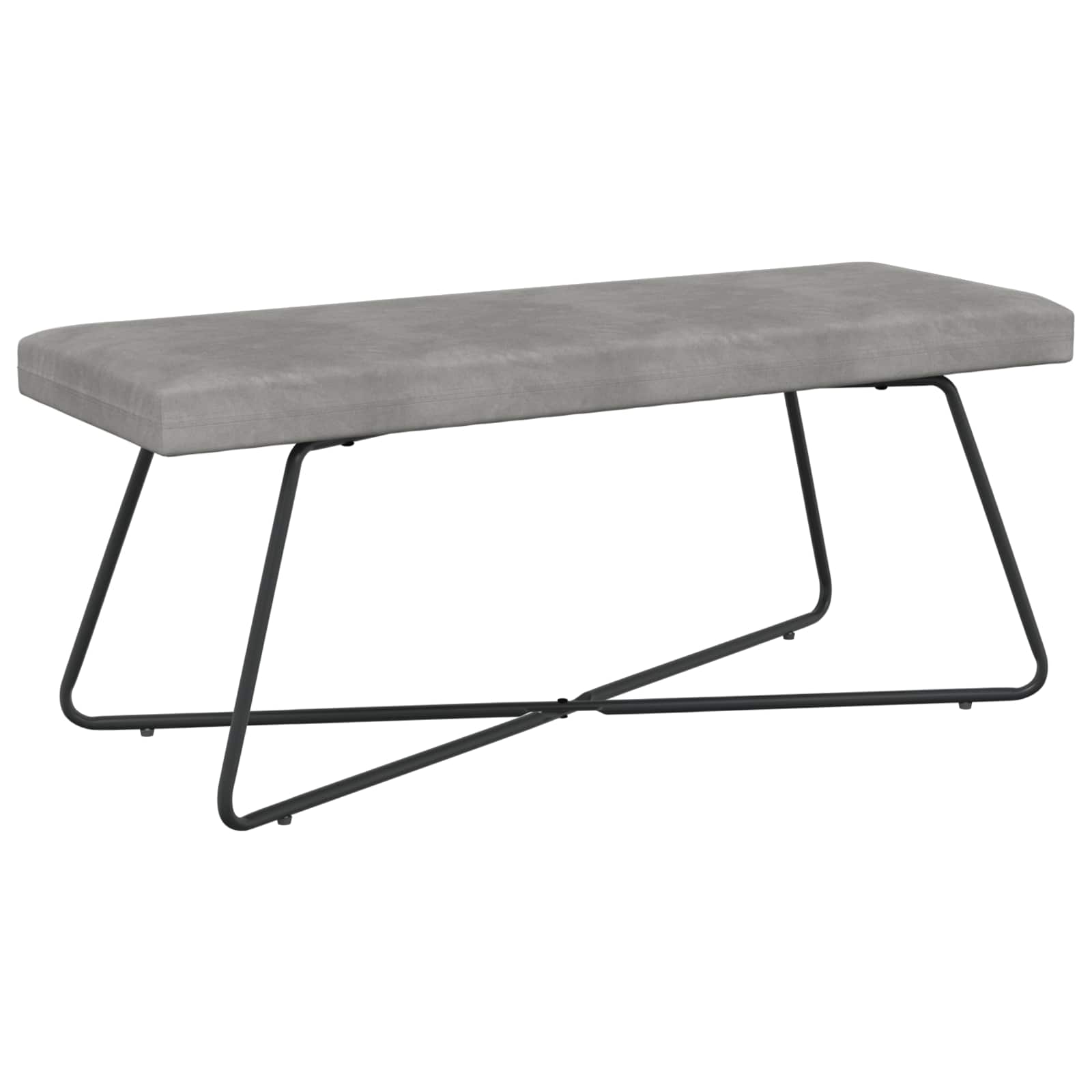 παγκάκι Μονόχρωμο Ανοιχτό γκρι 110 x 40 x 45 cm Βελούδο