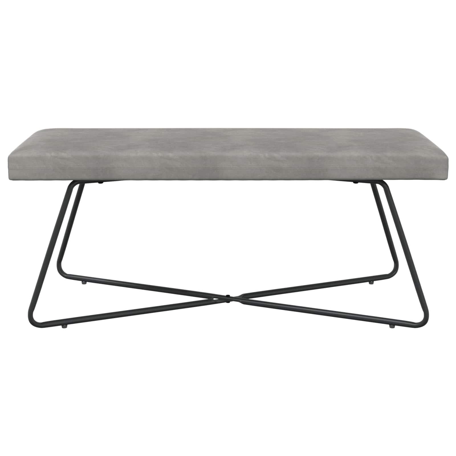παγκάκι Μονόχρωμο Ανοιχτό γκρι 110 x 40 x 45 cm Βελούδο