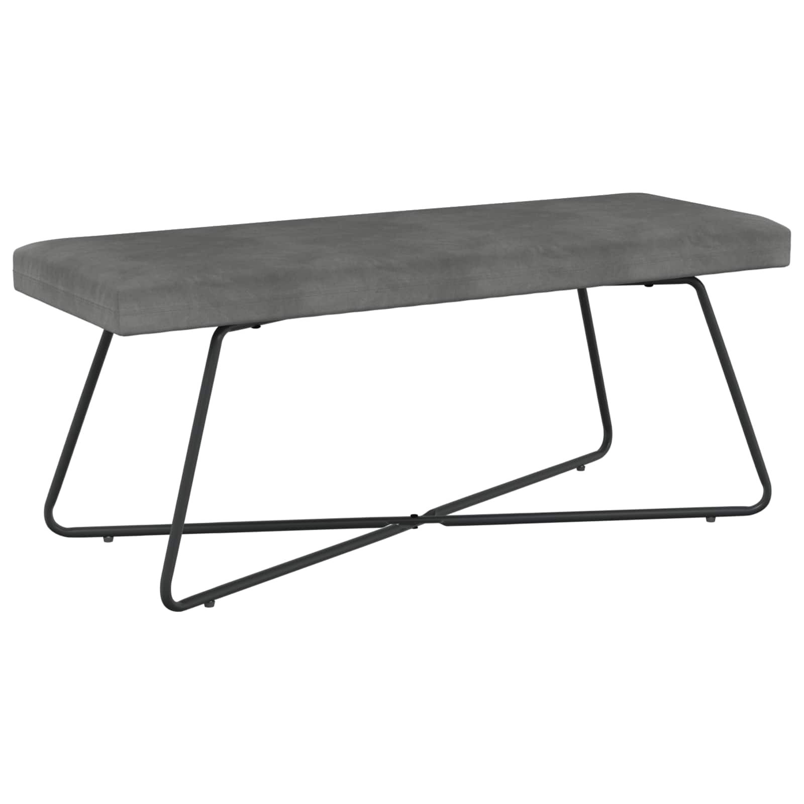 παγκάκι Μονόχρωμο Σκούρο Γκρι 110 x 40 x 45 cm Βελούδο