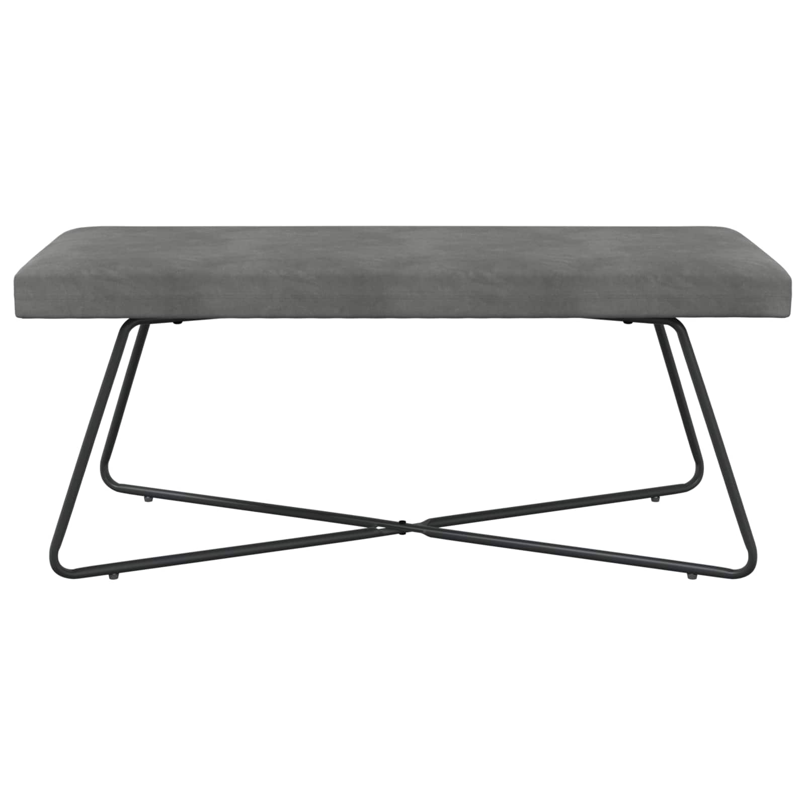 παγκάκι Μονόχρωμο Σκούρο Γκρι 110 x 40 x 45 cm Βελούδο