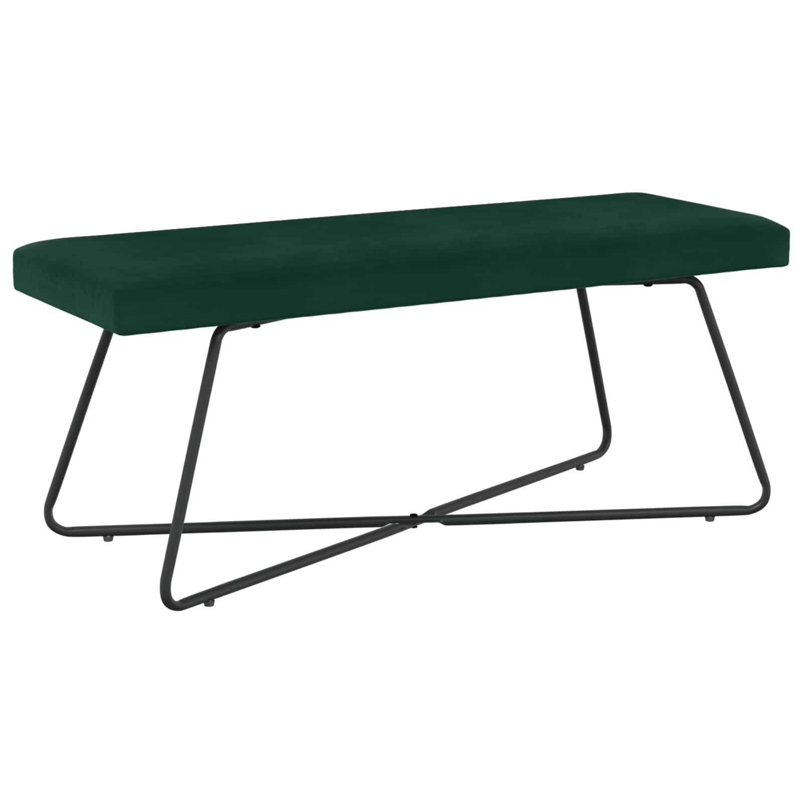 παγκάκι Μονόχρωμο Σκούρο Πράσινο 110 x 40 x 45 cm Βελούδο