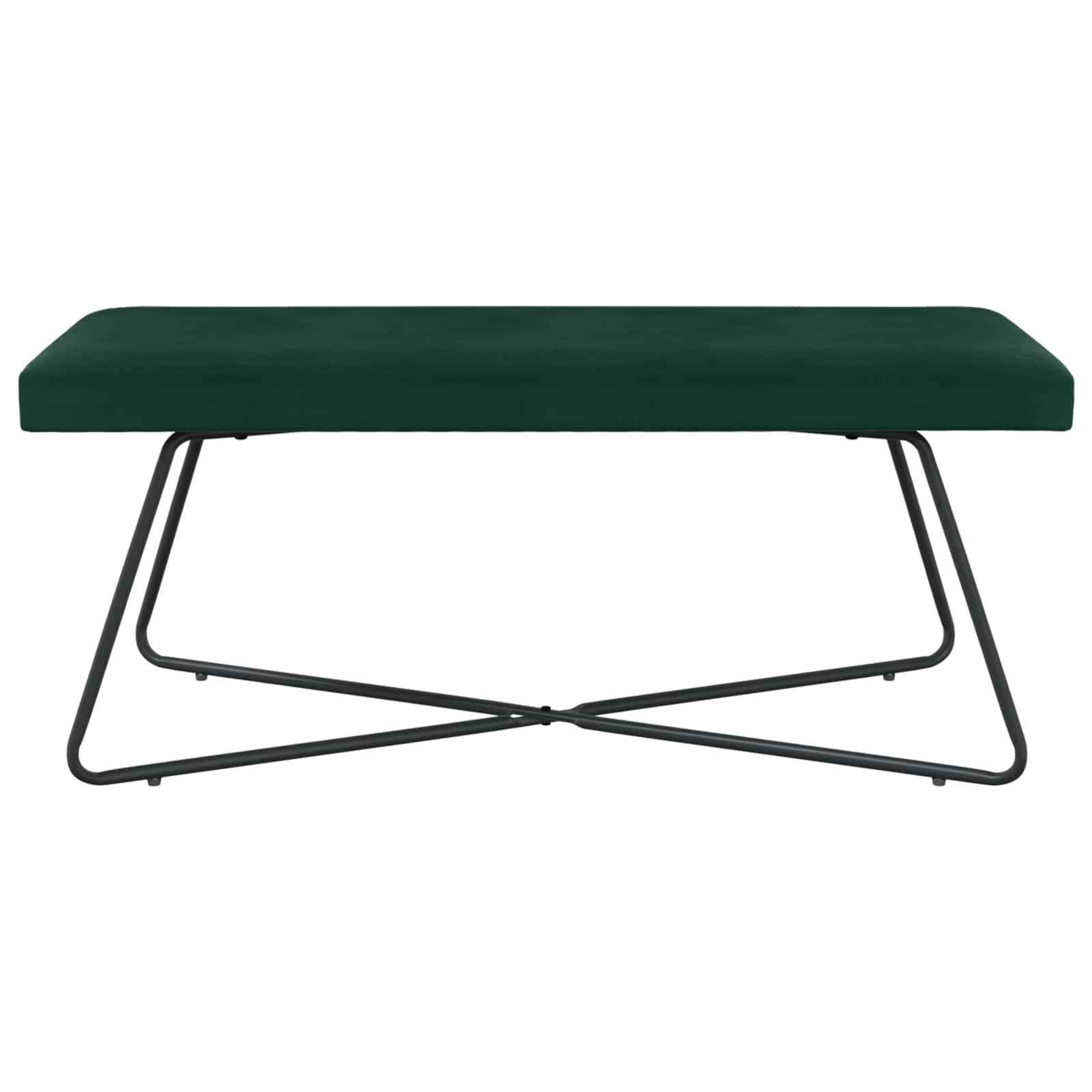 παγκάκι Μονόχρωμο Σκούρο Πράσινο 110 x 40 x 45 cm Βελούδο