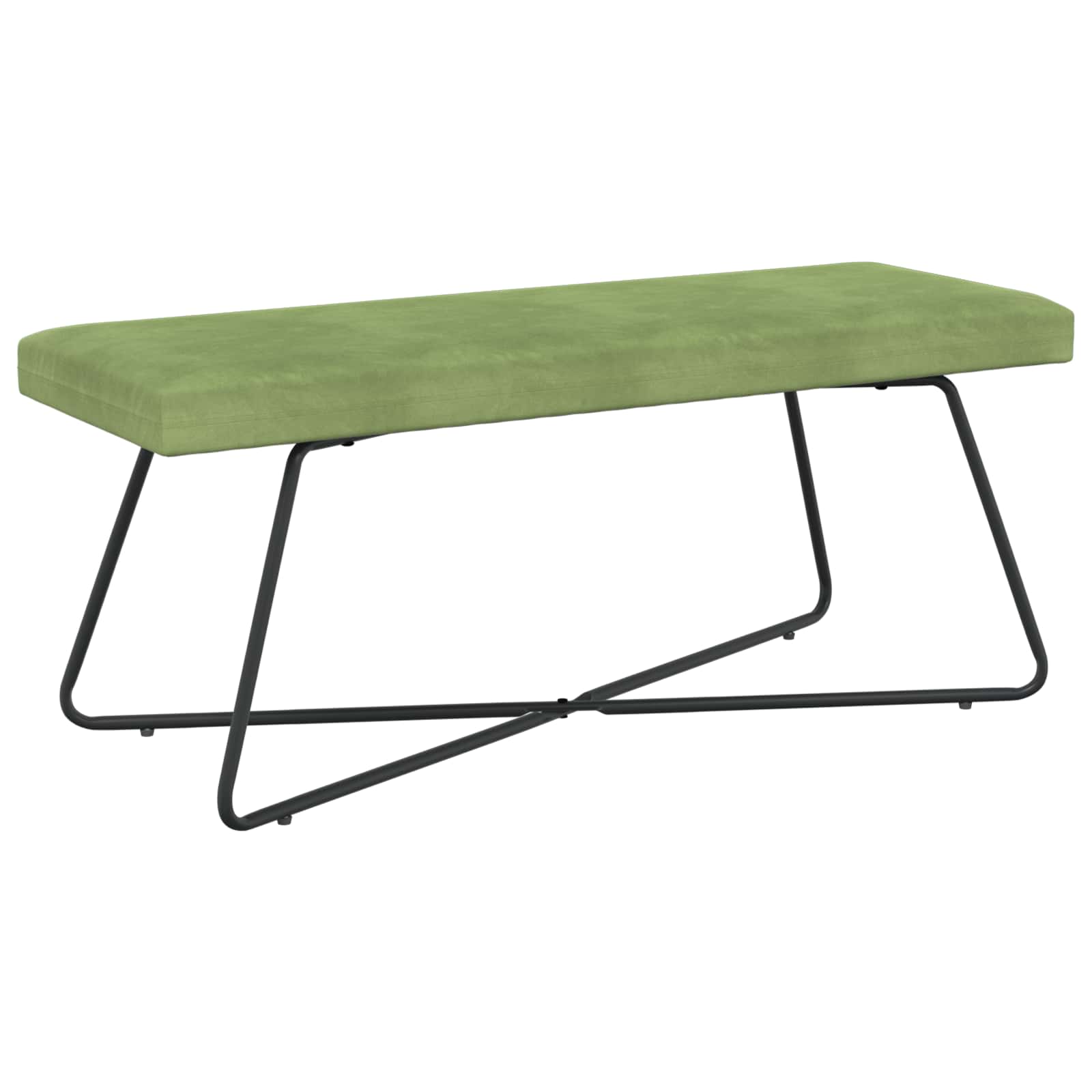 παγκάκι Μονόχρωμο Ανοιχτό Πράσινο 110 x 40 x 45 cm Βελούδο