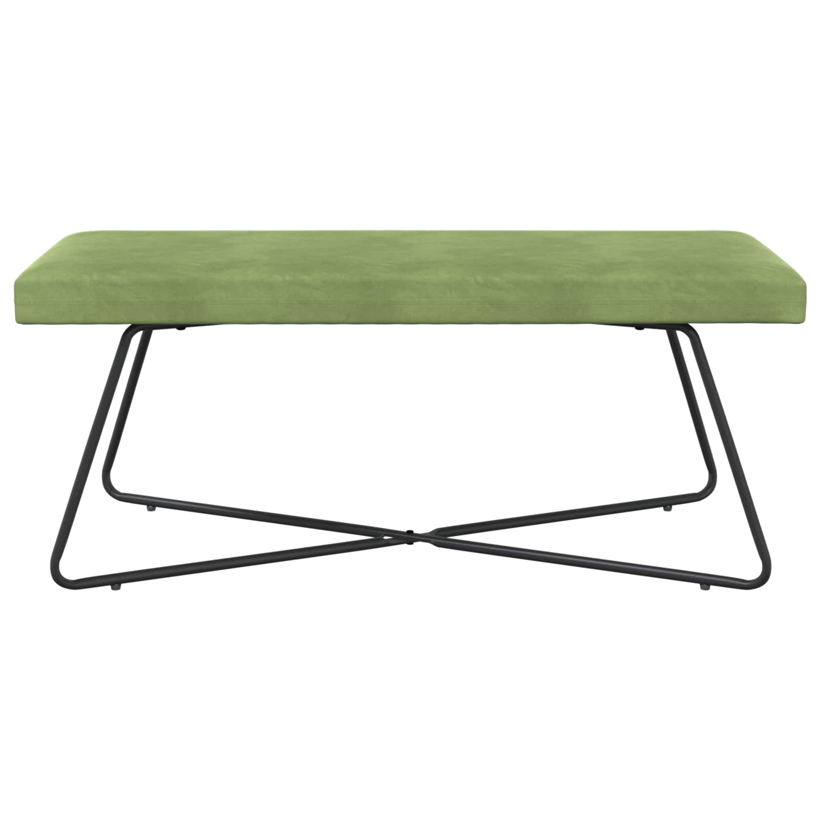 παγκάκι Μονόχρωμο Ανοιχτό Πράσινο 110 x 40 x 45 cm Βελούδο