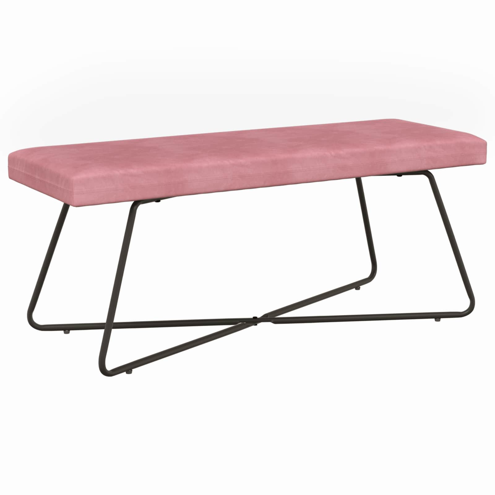 παγκάκι Μονόχρωμο Ροζ 110 x 40 x 45 cm Βελούδο
