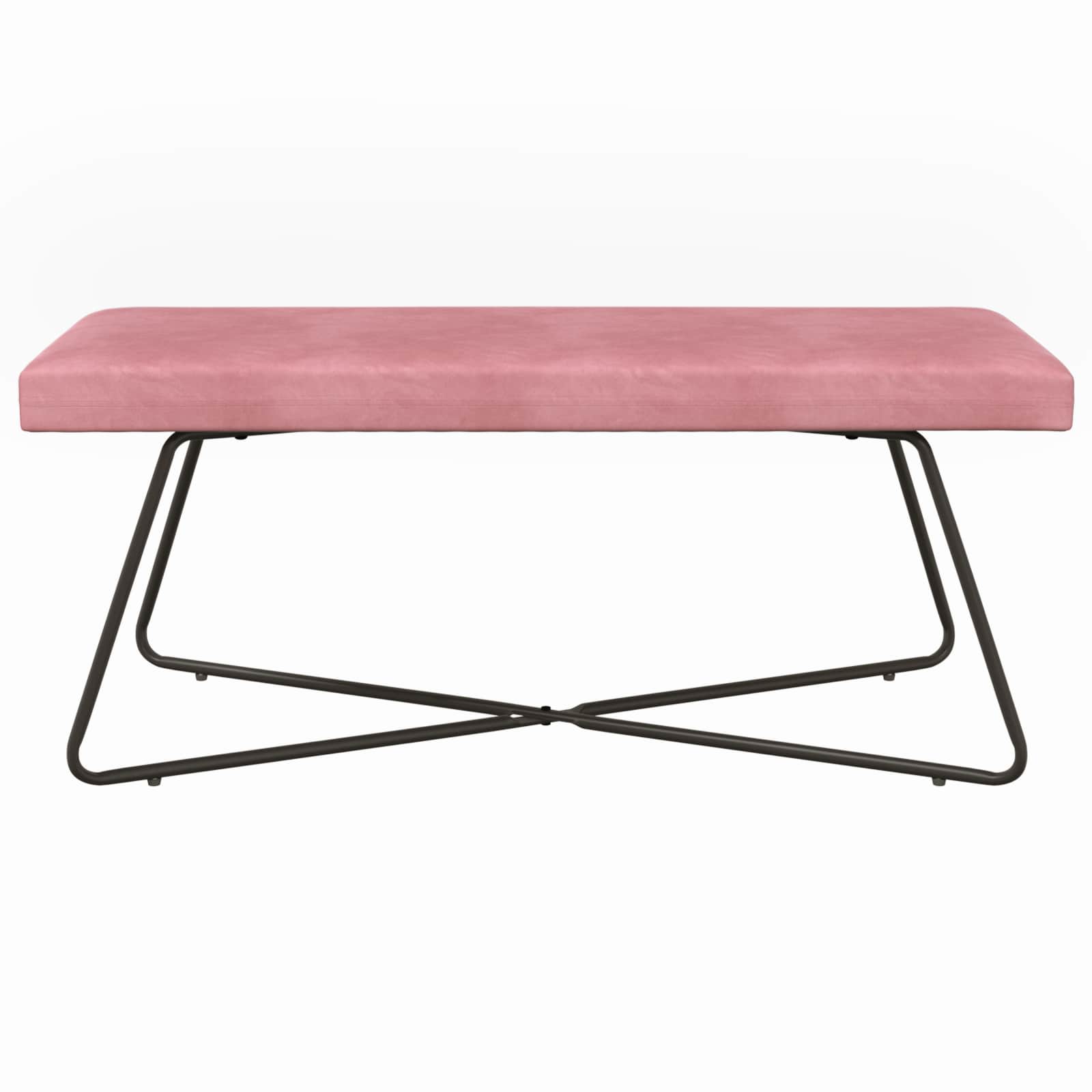 παγκάκι Μονόχρωμο Ροζ 110 x 40 x 45 cm Βελούδο