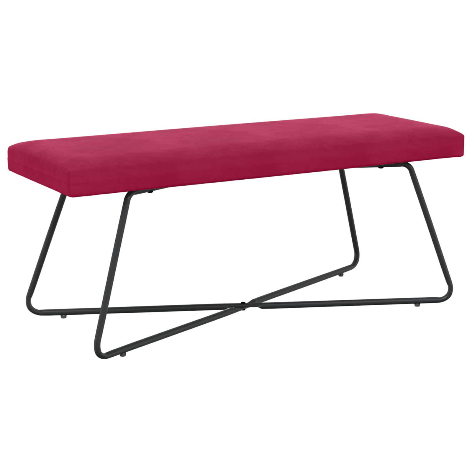 παγκάκι Μονόχρωμο Κόκκινο 110 x 40 x 45 cm Βελούδο