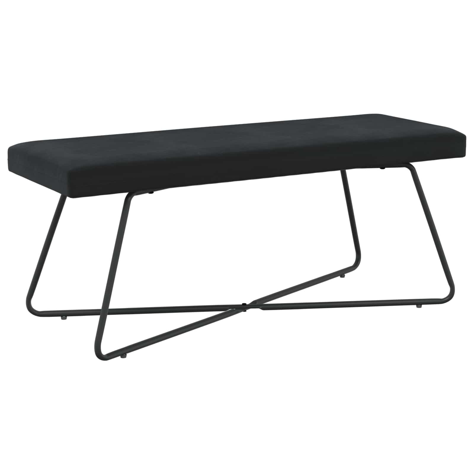 παγκάκι Μονόχρωμο Μαύρο 110 x 40 x 45 cm Βελούδο