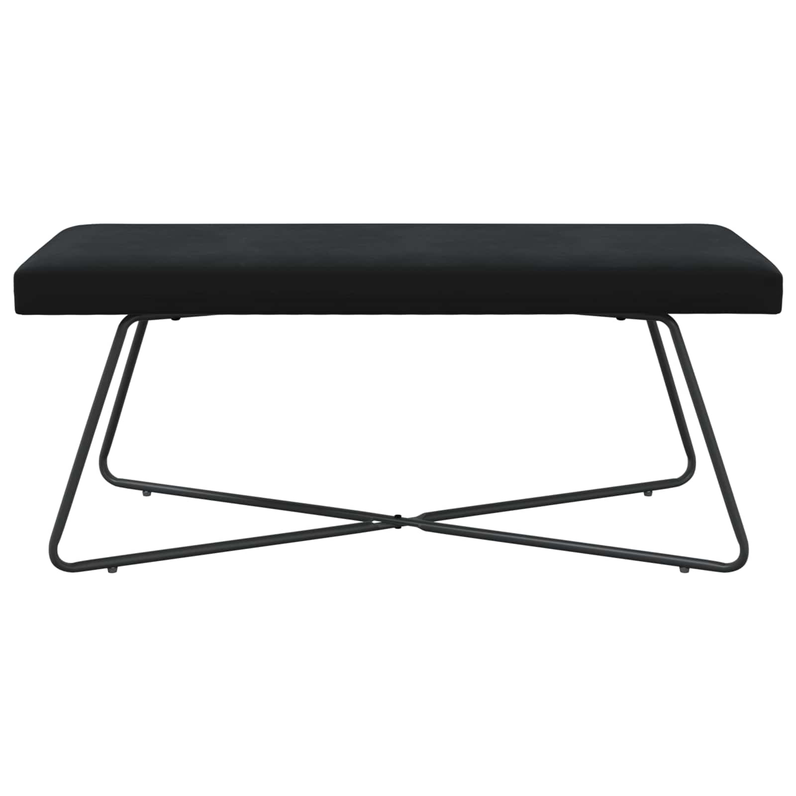 παγκάκι Μονόχρωμο Μαύρο 110 x 40 x 45 cm Βελούδο