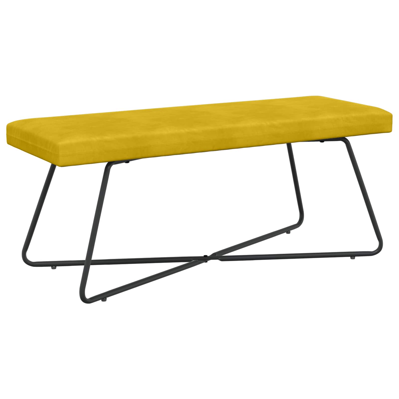 παγκάκι Μονόχρωμο Κίτρινο 110 x 40 x 45 cm Βελούδο