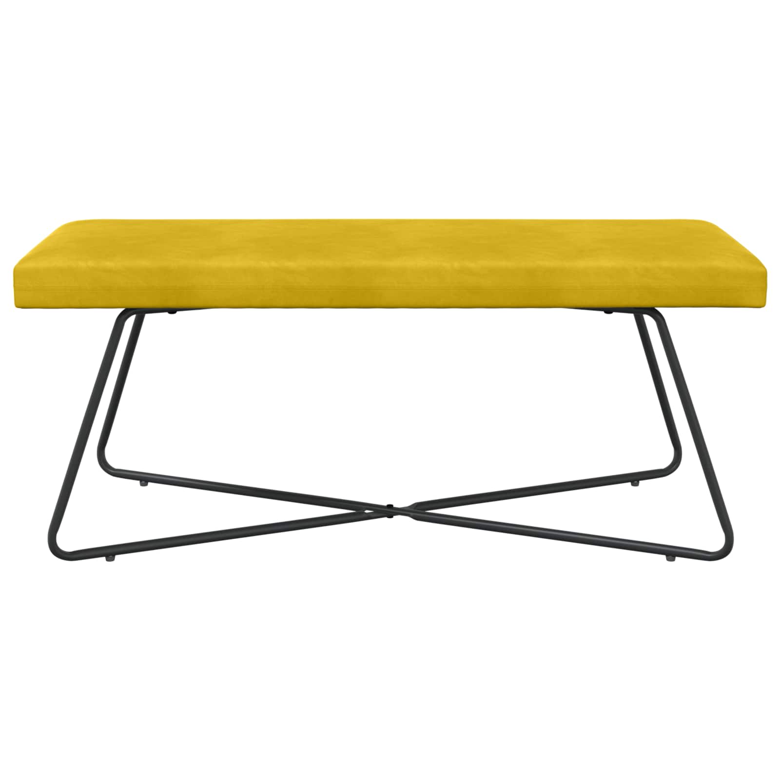 παγκάκι Μονόχρωμο Κίτρινο 110 x 40 x 45 cm Βελούδο