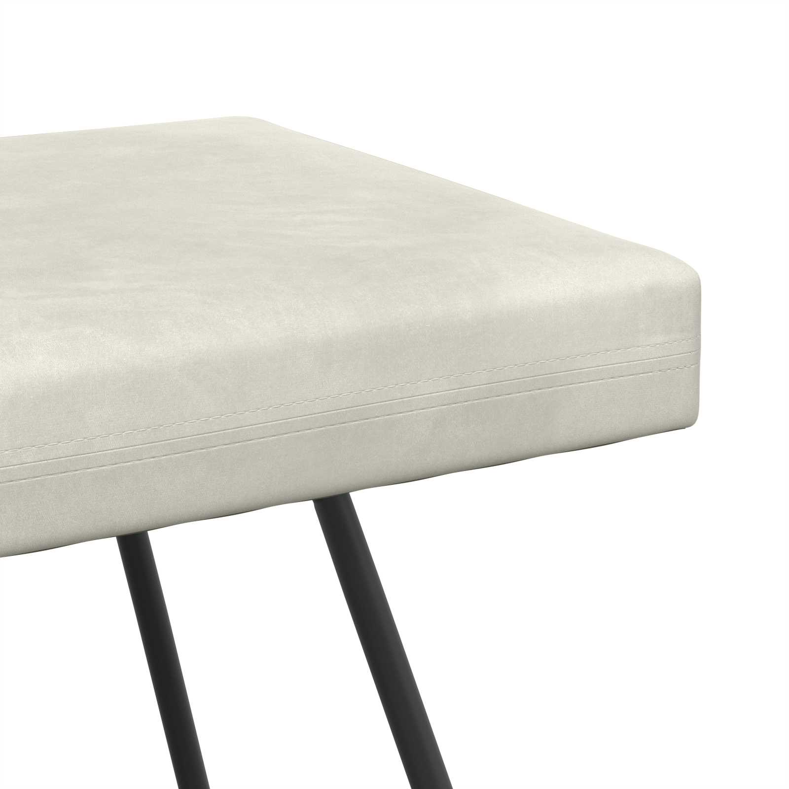 παγκάκι Μονόχρωμο Κρεμ 110 x 40 x 45 cm Βελούδο