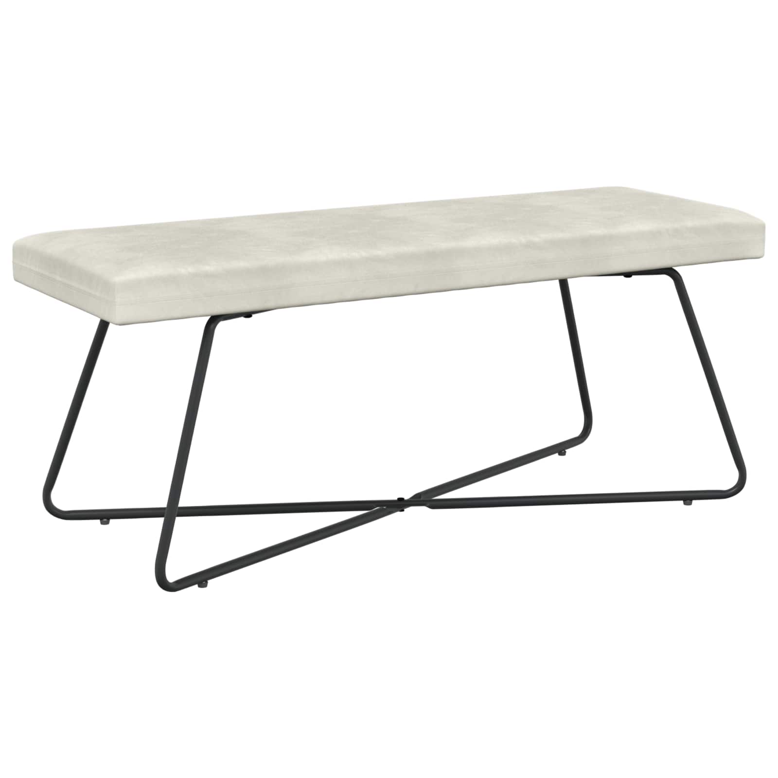 παγκάκι Μονόχρωμο Κρεμ 110 x 40 x 45 cm Βελούδο