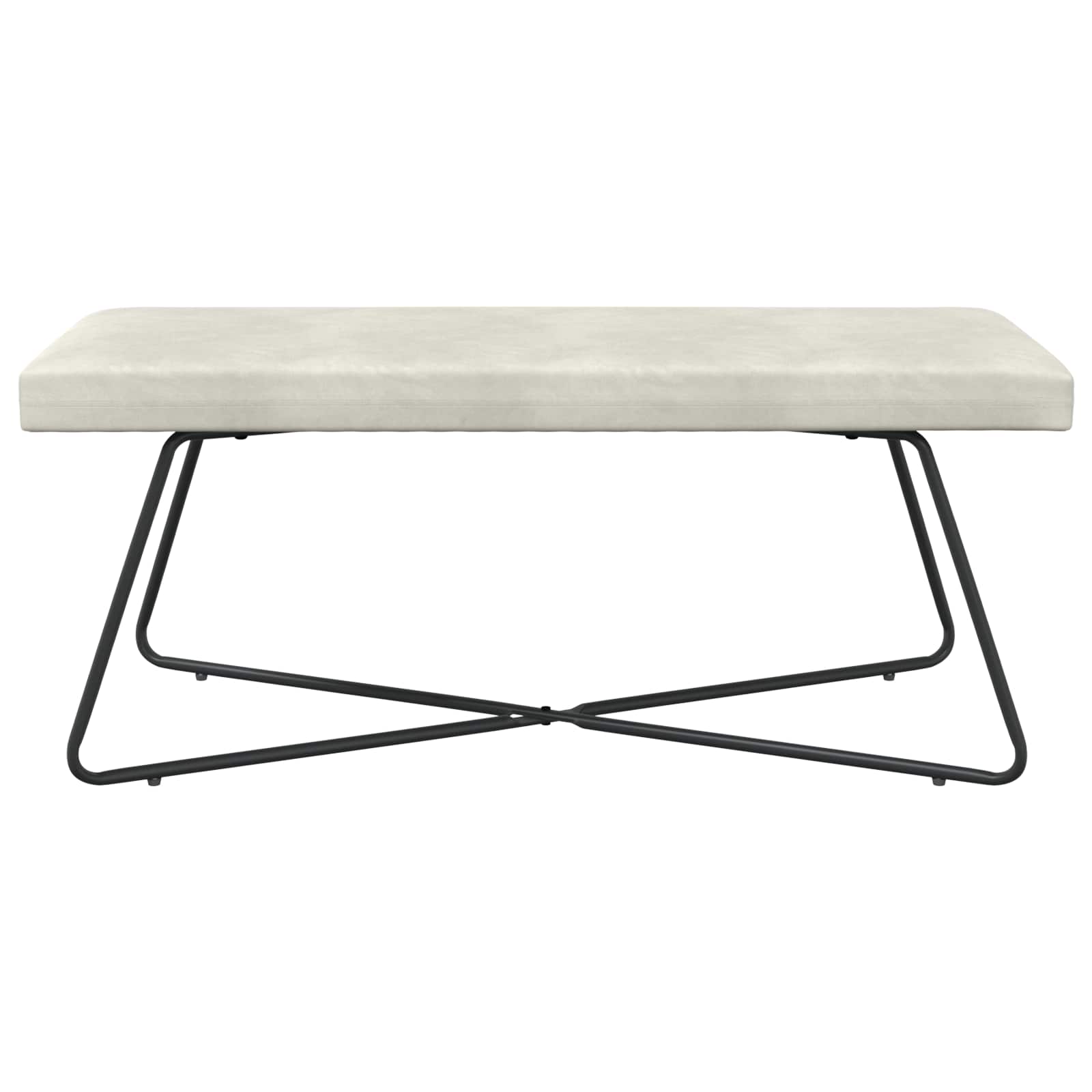 παγκάκι Μονόχρωμο Κρεμ 110 x 40 x 45 cm Βελούδο