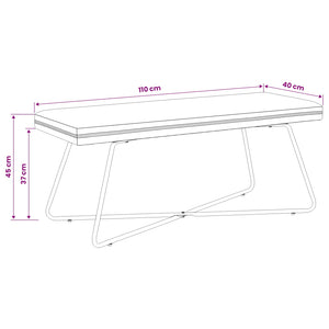 παγκάκι Μονόχρωμο Τιρκουάζ 110 x 40 x 45 cm Βελούδο - Pakobazaar