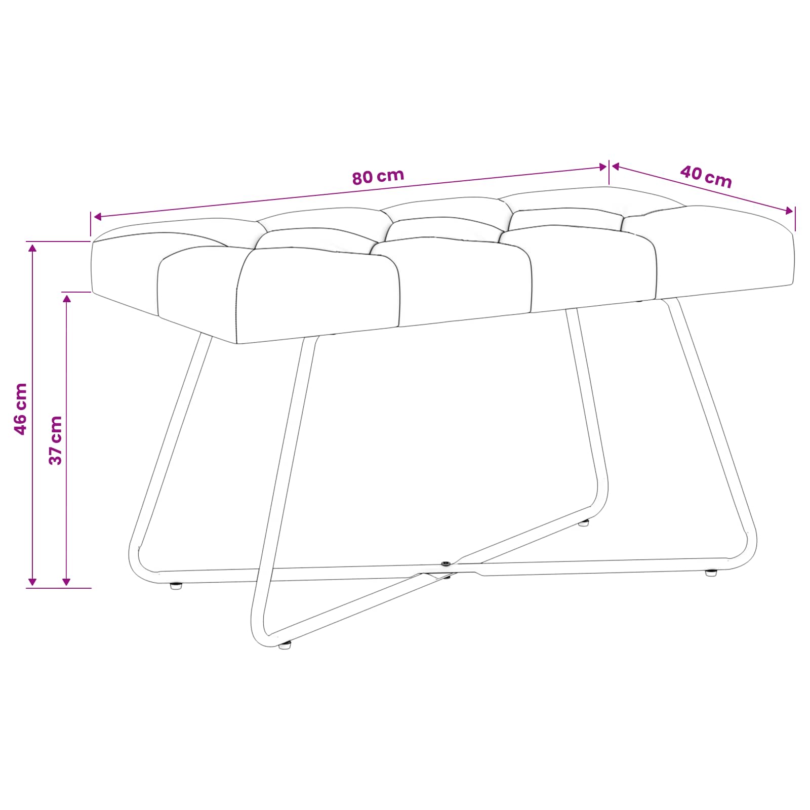 Πάγκος με κουμπωτές επιφάνειες Taupe 80 x 40 x 46 εκ. Ύφασμα