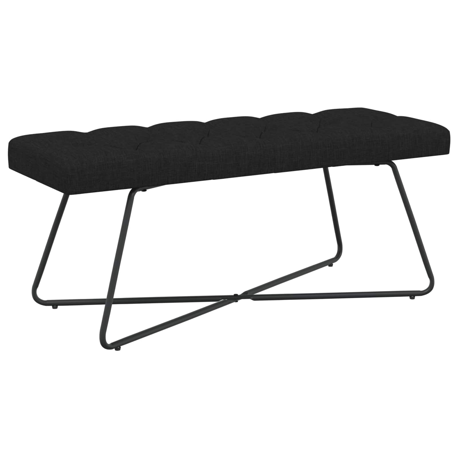 Πάγκος με κουμπωτές επιφάνειες Μαύρο 110 x 40 x 46 cm Ύφασμα