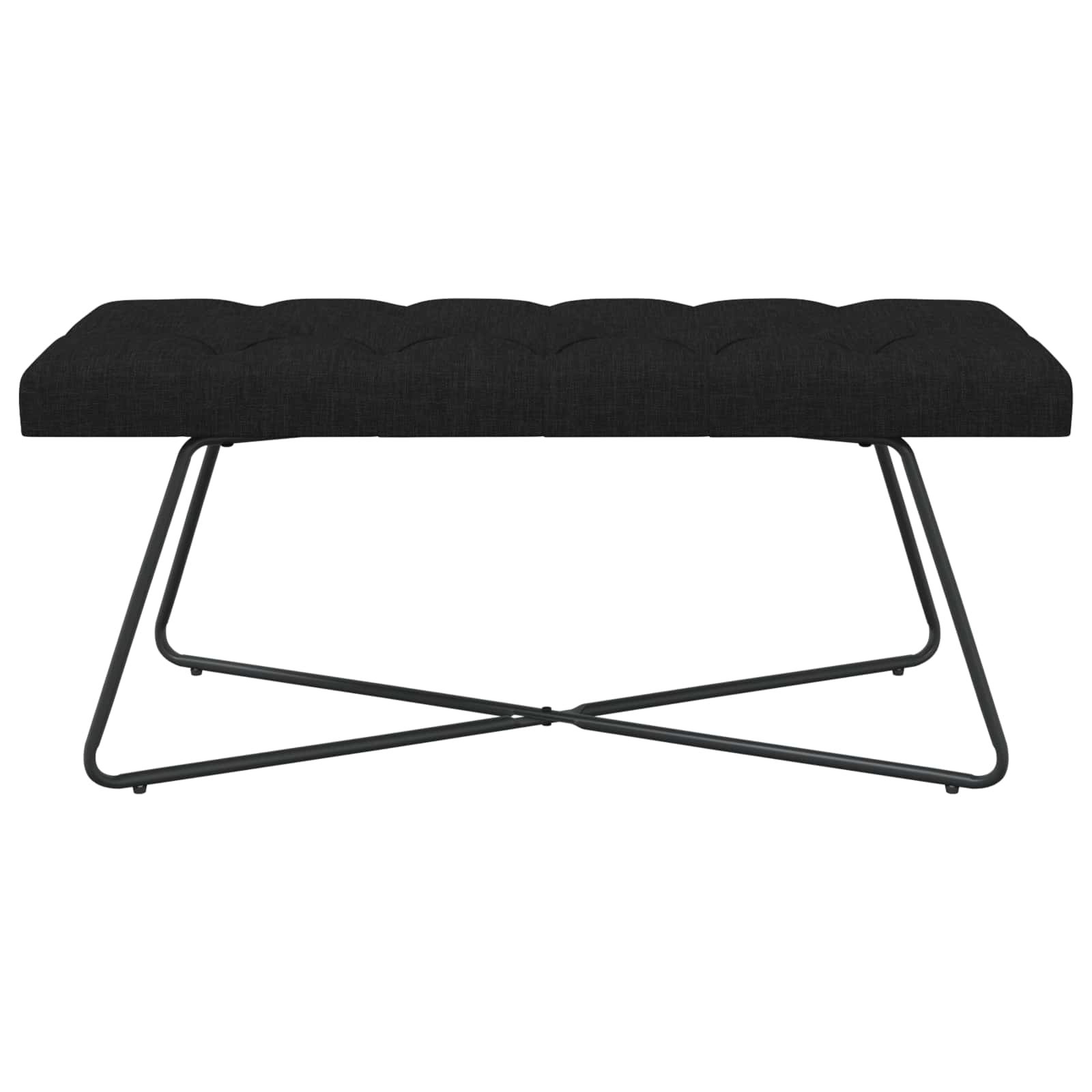 Πάγκος με κουμπωτές επιφάνειες Μαύρο 110 x 40 x 46 cm Ύφασμα