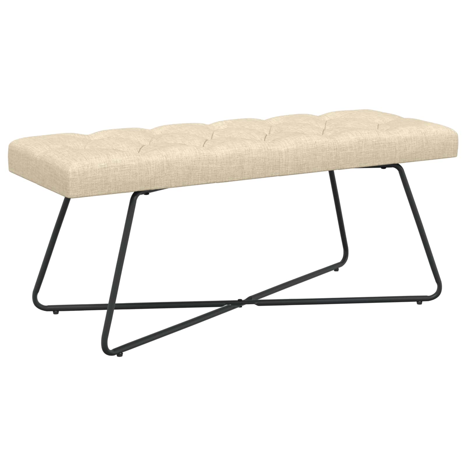 Πάγκος με κουμπωτές επιφάνειες Κρεμ 110 x 40 x 46 cm Ύφασμα
