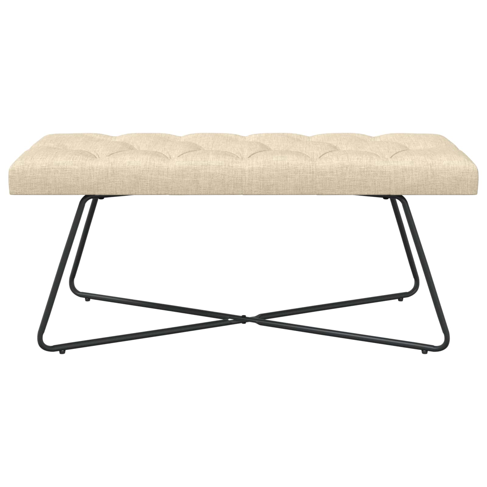 Πάγκος με κουμπωτές επιφάνειες Κρεμ 110 x 40 x 46 cm Ύφασμα