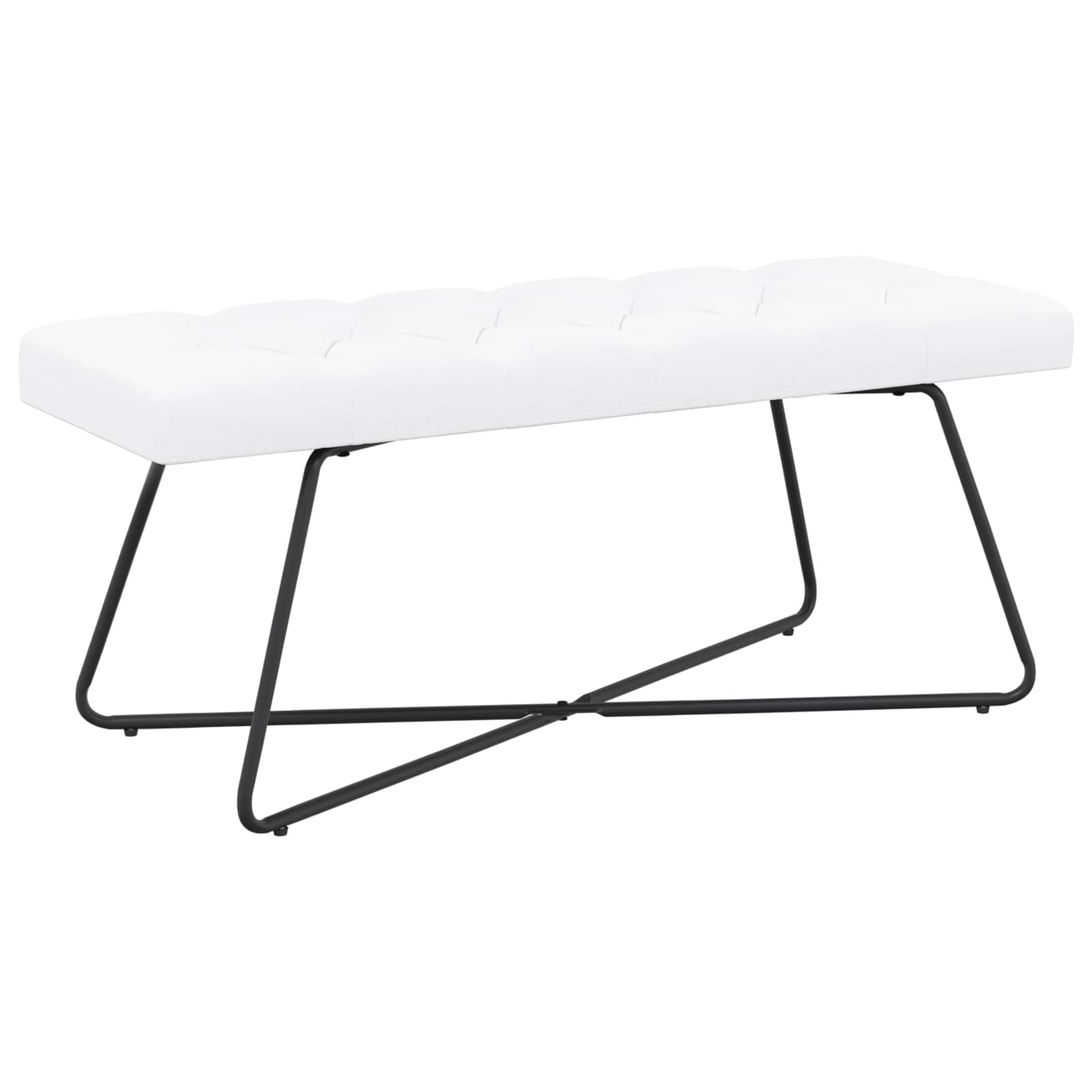 Πάγκος με κουμπωτές επιφάνειες Λευκό 110 x 40 x 46 cm Ύφασμα
