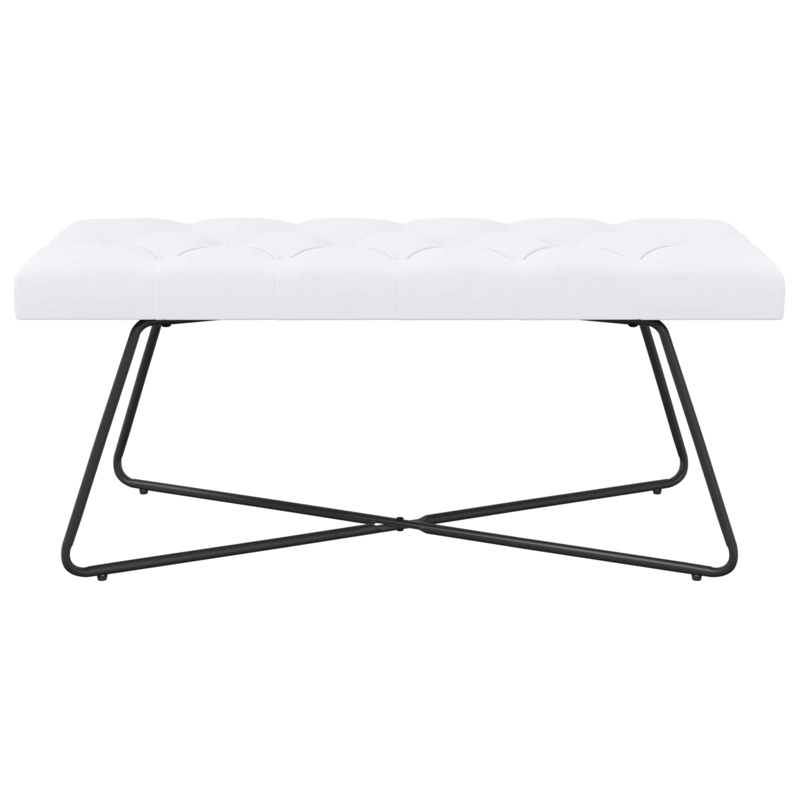 Πάγκος με κουμπωτές επιφάνειες Λευκό 110 x 40 x 46 cm Ύφασμα