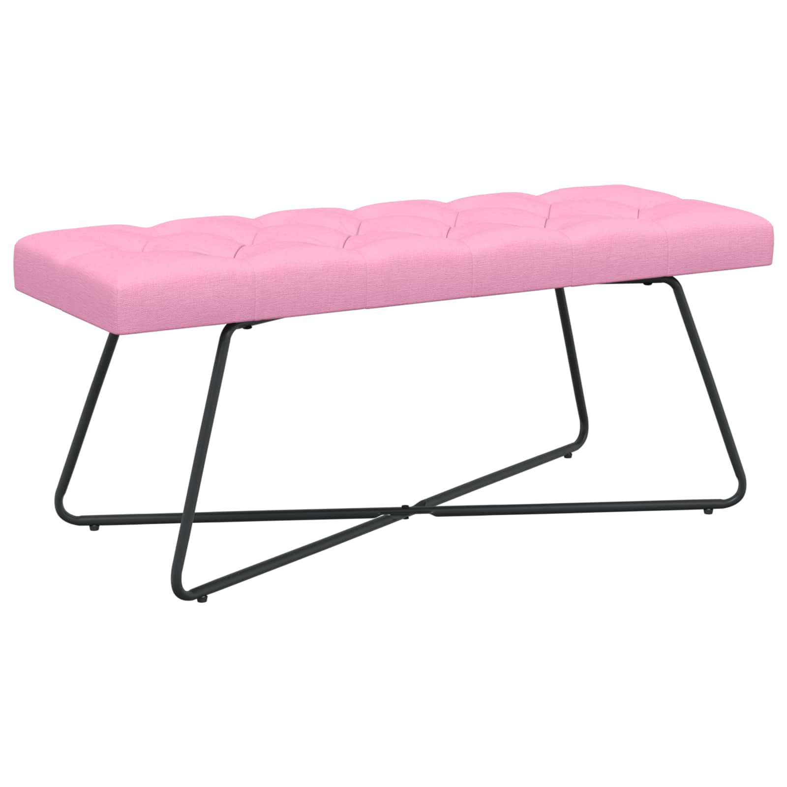 Πάγκος με κουμπωτές επιφάνειες Ροζ 110 x 40 x 46 cm Ύφασμα