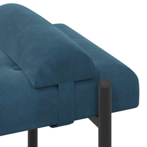 Παγκάκι με κουμπιά και μαξιλάρια Μπλε 110 x 40 x 46 cm Βελούδο - Pakobazaar