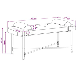 Παγκάκι με κουμπιά και μαξιλάρια Μπλε 110 x 40 x 46 cm Βελούδο - Pakobazaar
