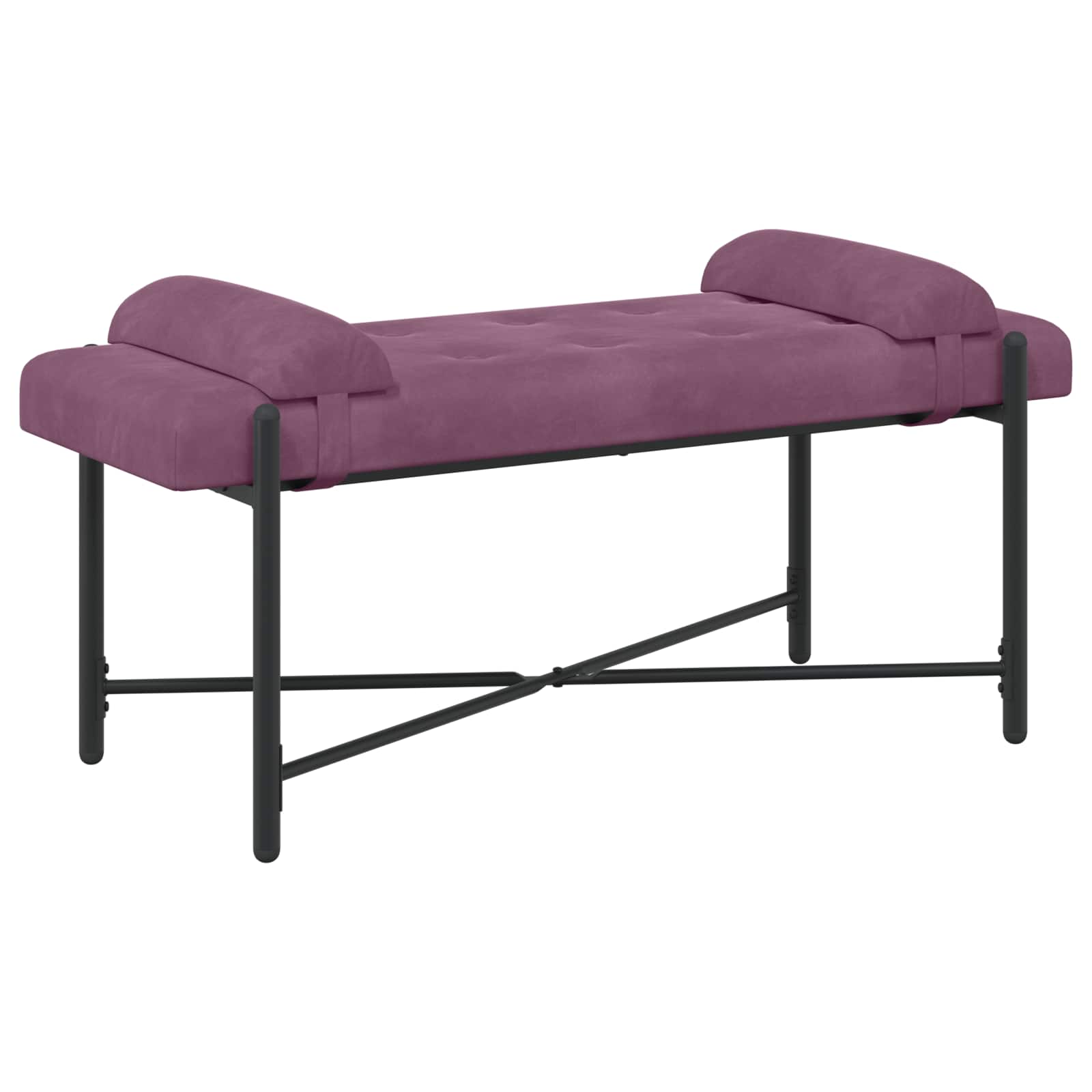 Παγκάκι με κουμπιά και μαξιλάρια Μοβ 110 x 40 x 46 cm Βελούδο